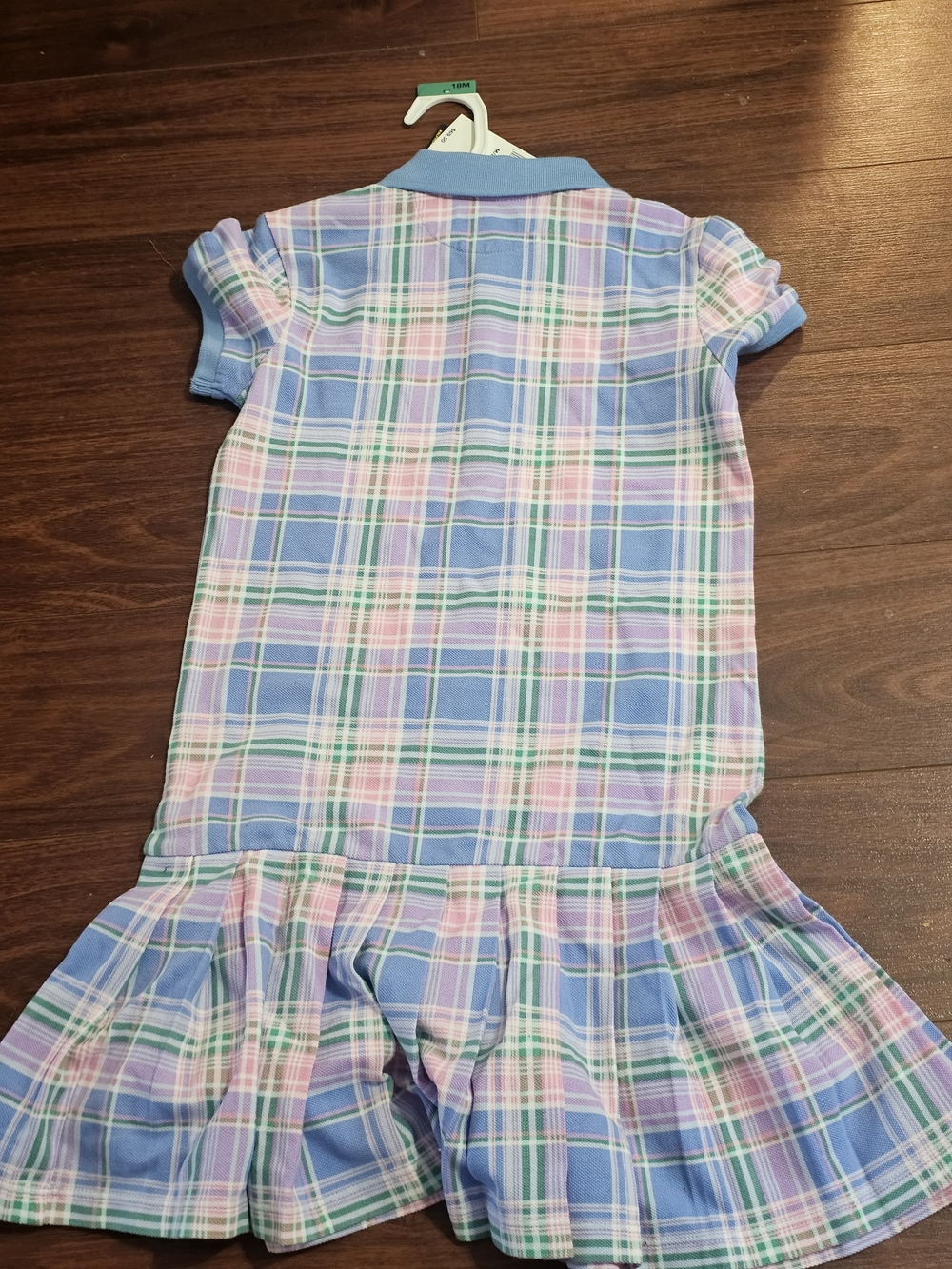 Polo Ralph Lauren Kids Plaid Polo Dress in Blue, Pink & Green - Picture 5 of 6
